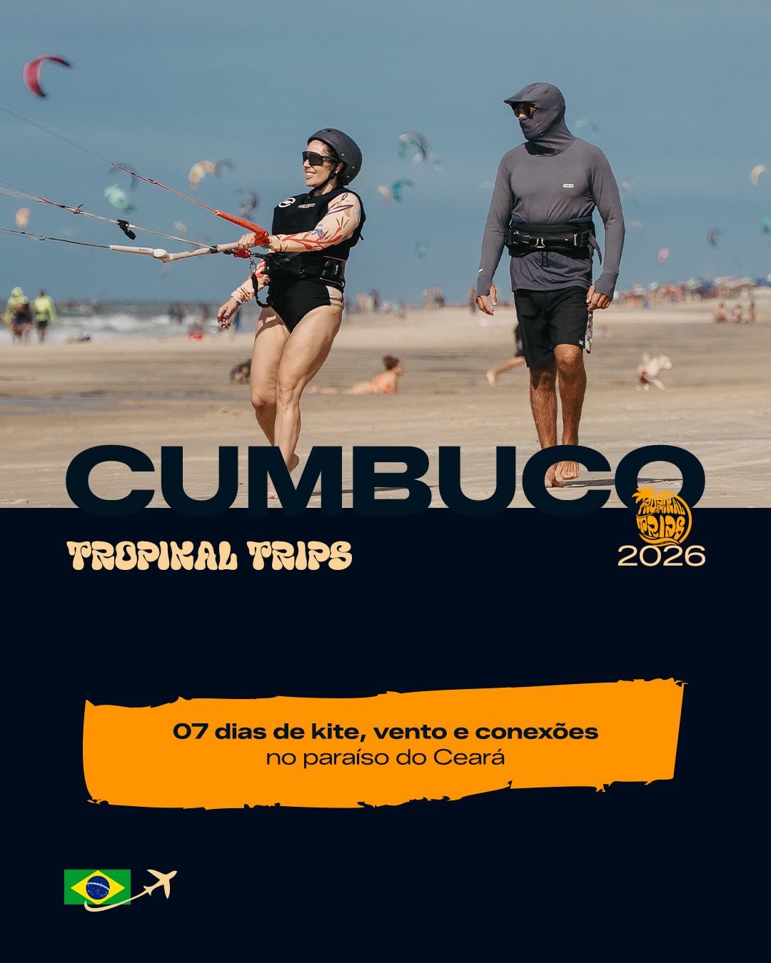 A viagem que você estava esperando companhia para fazer.

A Tropikal Trips reúne pessoas com a mesma vontade: conhecer um lugar incrível, praticar kite (ou aprender do zero), viver dias intensos e voltar com novas amizades.

Passe pro lado para ver tudo o que está incluso na experiência e fale com a gente para receber valores e disponibilidade. 🌊🤙